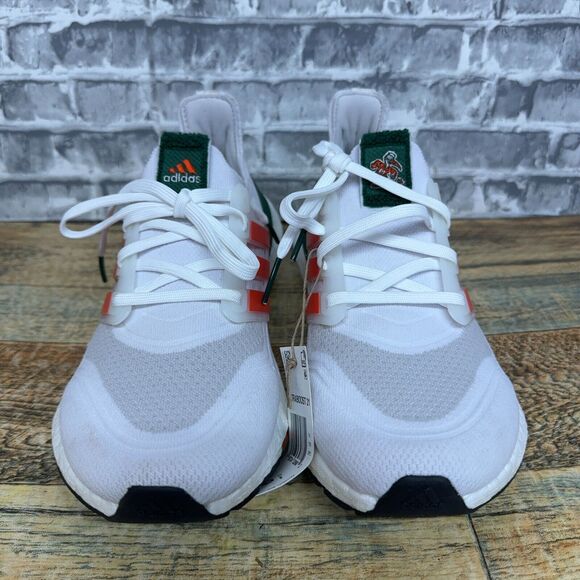 adidas UltraBoost 21 NCAA Pack Miami Hurricanes 2021 GX7966 Mens Size 8 New - Picture 3 of 10